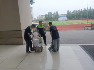 南京莫指挥学院教学楼水磨石翻新 水磨石固化 水磨石打蜡项目由南京伊洁特斯公司完成