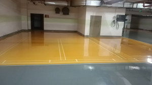 南京伊洁特斯环境科技有限公司完成南京炮兵学院教学楼车库地面固化 环氧地坪 地面划线项目