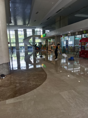 南京华为研发中心大理石抛光 大理石除锈 大理石结晶 石材养护项目由南京伊洁特斯公司完成