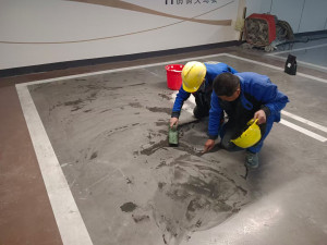 绿城地产车库金刚砂龟裂纹修复项目由南京伊洁特斯环境科技有限公司完成