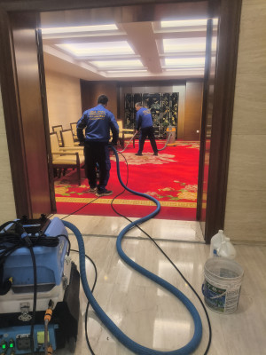 南京保利大剧院贵宾厅地毯深层清洗由南京伊洁特斯环境科技有限公司完成