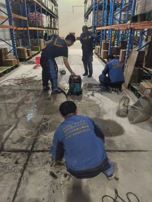 江西南昌阿顺物流有限公司仓库地面固化地面修缮服务由南京伊洁特斯环境科技有限公司施工